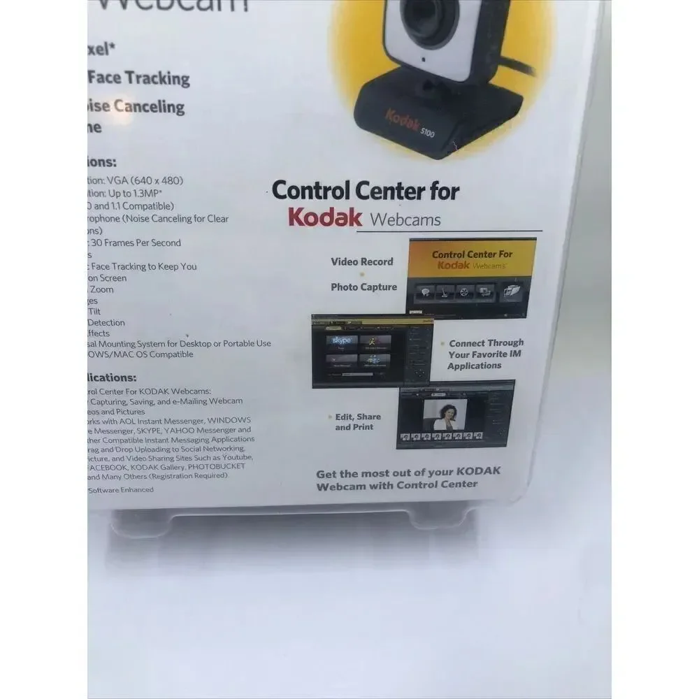 Kodak S100 WebCam USB 1.3 Megapixel, Automatic Face Tracking .2010